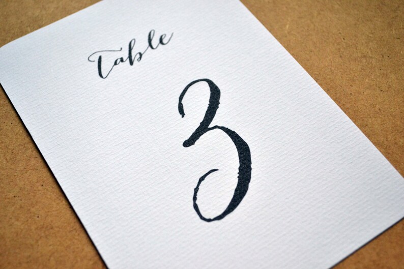 Farm Top Table Barn Vintage Rustic A6 Calligraphy Wedding Table Numbers Multi Pack Table Numbers
