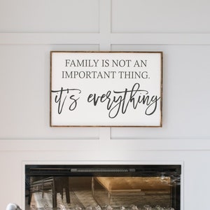 Family is Not an Important Thing, It's Everything Framed Wood Sign gallery wall sign gallery wall decor farmhouse decor image 1