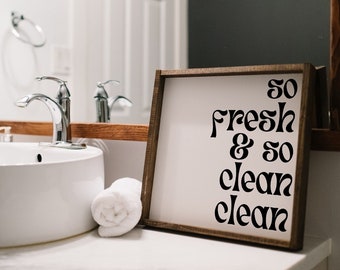 So Fresh & So Clean Bathroom Sign | Bathroom Sign | Bathroom Decor | Boho Bathroom Sign | Boho Bathroom Art | Bathroom Print