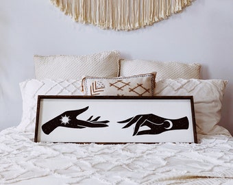 Mystical Star Hands Boho Wall Art | Bedroom Decor | Boho Decor | Boho Bedroom Art | Neutral Decor | Large Boho Print