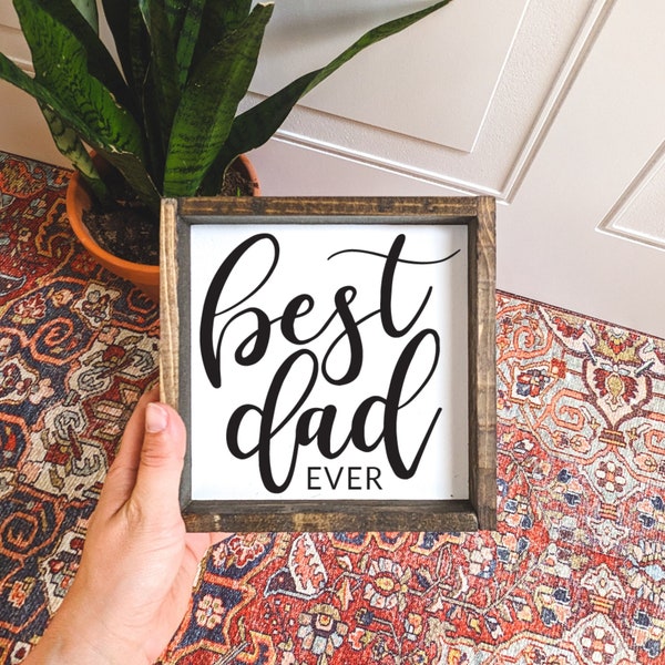 Best Dad Ever Framed Mini Wood Sign | Father's Day Gift | Father's Day | Dad Gift | Father's Day Sign
