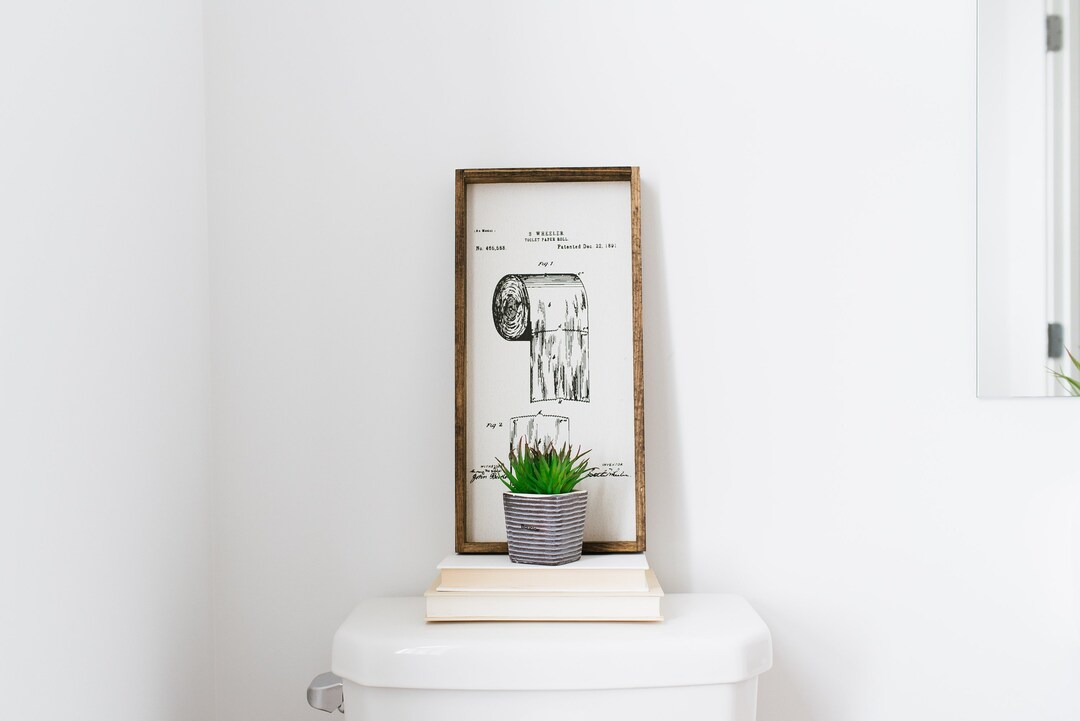 Toilet Paper Patent Bathroom Wall Art | Bathroom Print | Bathroom Decor ...