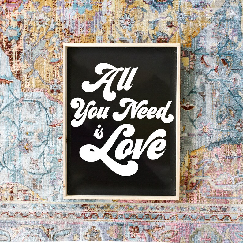 All you Need is Love Wood Sign Hippie Decor Boho Decor Wall Hanging Gallery Wall Eclectic Wall Decor Wedding Decor Wedding Art image 5