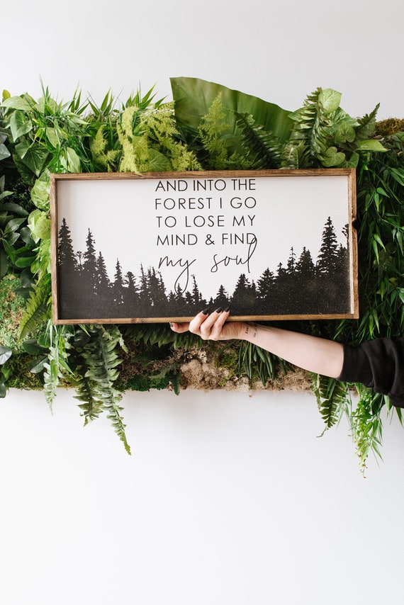 Into The Forest I Go To Lose My Mind & Find My Soul Framed Wood Sign | boho decor | boho art | forest decor | gallery wall art | art print