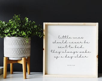 Little Ones Quote Framed Wood Sign | Nursery Decor | Gender Neutral Nursery Decor | Baby Gift | Kids Room Decor