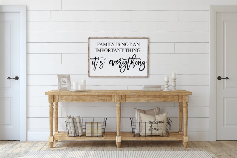 Family is Not an Important Thing, It's Everything Framed Wood Sign gallery wall sign gallery wall decor farmhouse decor Dark Walnut