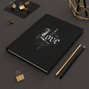 Journal ligné gothique avec couverture amour et haine - Design dynamique - 150 pages - reliure perforée et papier cartonné - idée cadeau unique, agenda, gothique