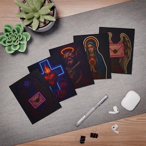 Set wenskaarten met gekruiste sterren | Artistieke kaarten voor elke gelegenheid | Unieke kaartontwerpen