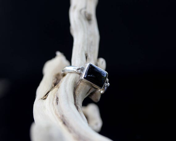 Vintage Sterling Silver Black onyx Ring | Etsy