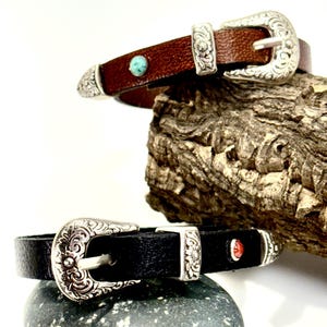 Country Western Buckle Leather Bracelet - Etsy display picture 1