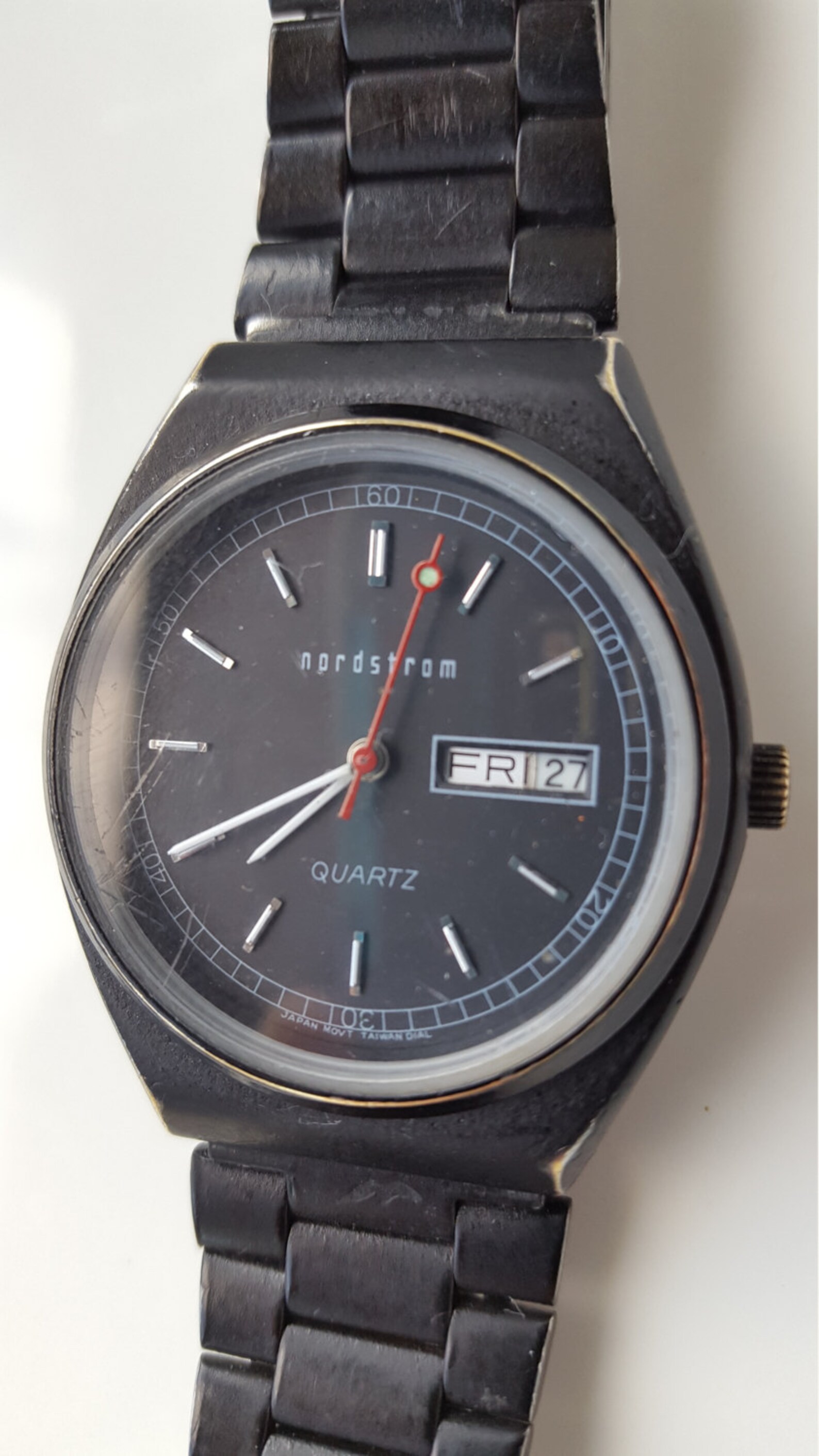 Nordstrom Mens Wrist Watch Day and Date Analog Quartz Black Etsy
