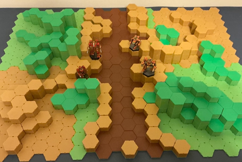 Battletech Terrain Hex Map Base Plates | Modular Wargaming Scenery Grid ...