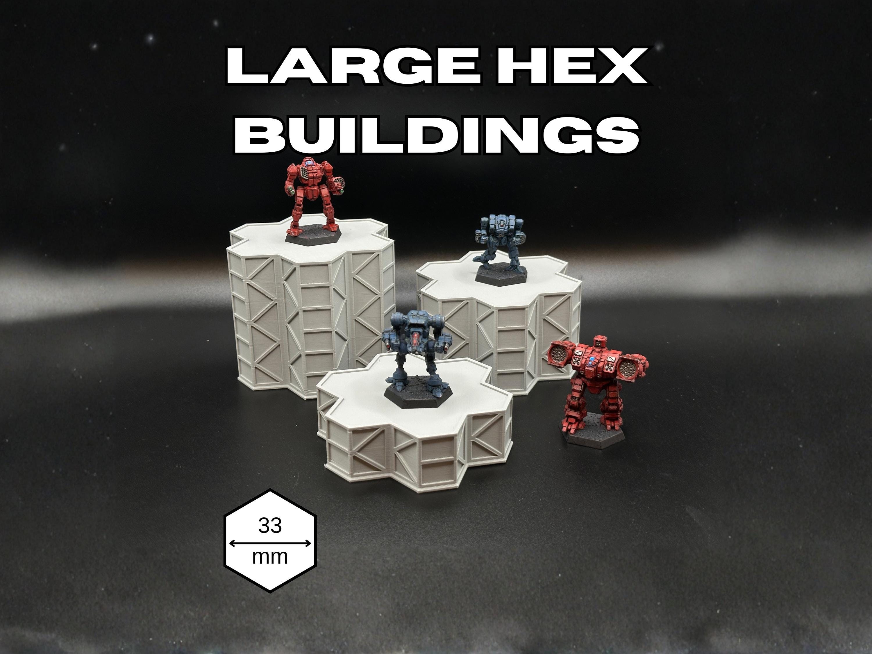 Hex Terrain Buildings - Large Footprint Industrial 33mm Hexe Bases for ...