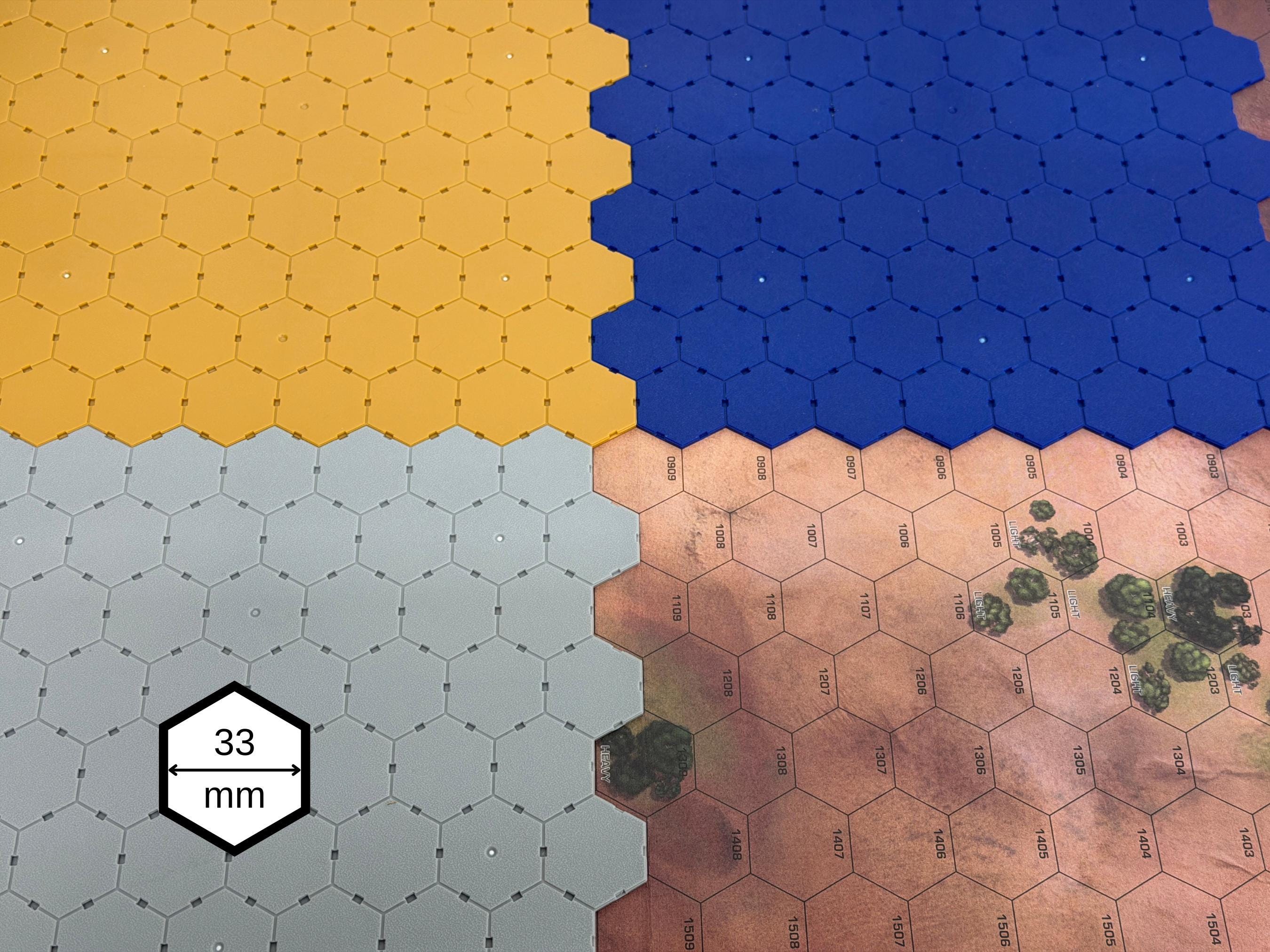 Battletech Terrain Hex Map Base Plates | Modular Wargaming Scenery Grid ...