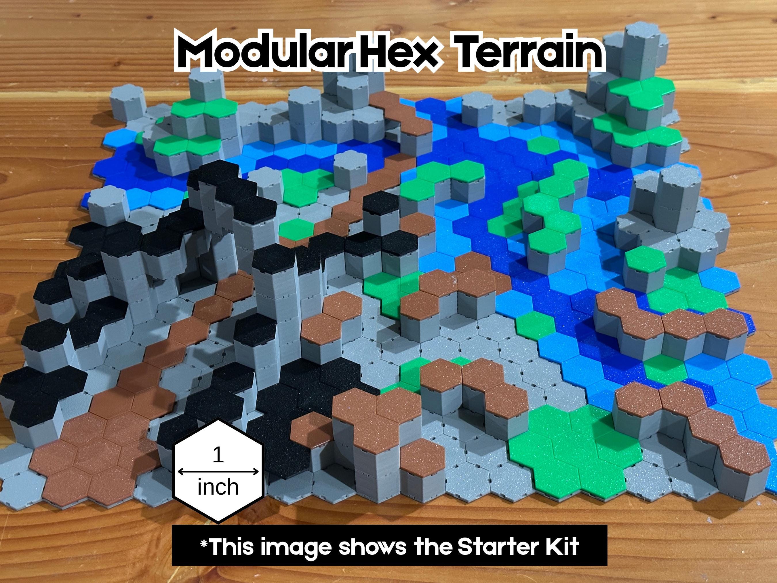 Complete Modular 1 Inch Hex Terrain Kit | Compatible With 1 Inch Hex ...