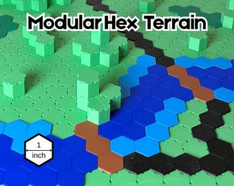 Hex Terrain Baseplates - Dungeons and Dragons, Tabletop Spielkarte | 1-Zoll-Baukastensystem