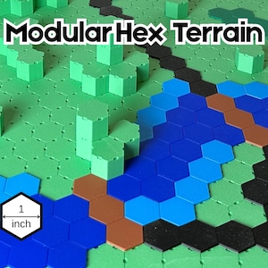 1" modulair hex terrein - gekleurde tegels