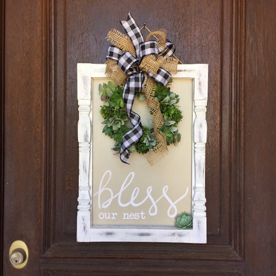 Succulent Window Frame Door Hanger Wreath Cactus Every Day Year Round Bless Our Nest