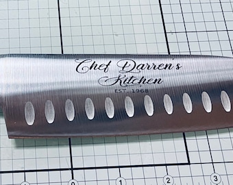 Engraved chef knife, engraved knife, chef gift ideas, custom knife, custom chef knife, personalized chef knife, 8” chef knife, black handle