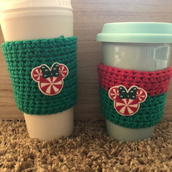 Minnie Mouse Christmas Coffee Cozy