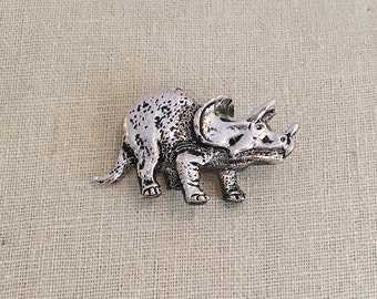 Triceratops Pewter Pin