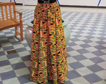 African maxi skirt-kente one size