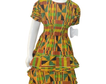 African clothing kids-Girls 0-14 years kente