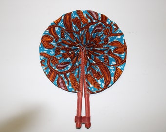 Handmade African print hand fan