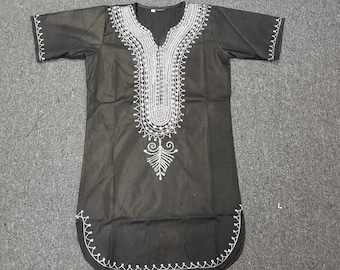 African clothing for men- Black Dashiki XS-5X