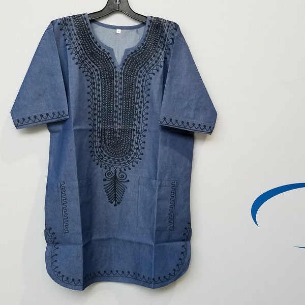 African clothing for men/women-Dashiki S-5X Denim