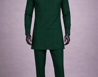African clothing for men-Special occasion pant set Green