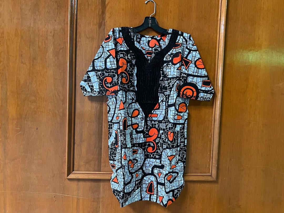 African Clothing for Men Dashiki S-7X Black Gray and Orange - Etsy