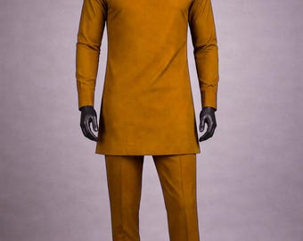 African clothing for men-Special occasion pant set Gold