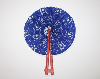 Handmade African print hand fan