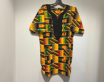Embroidered African Clothing for men/ women Dashiki S-7X Red black green and yellow