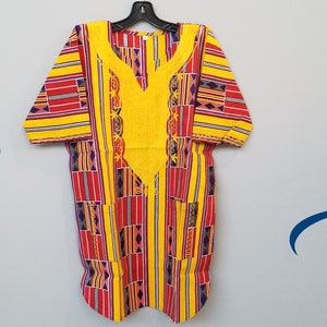 Embroidered African Clothing for men/ women Dashiki S-7X red