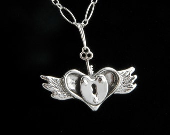 Sterling Silver Untamed Heart Necklace on 18 inch chain