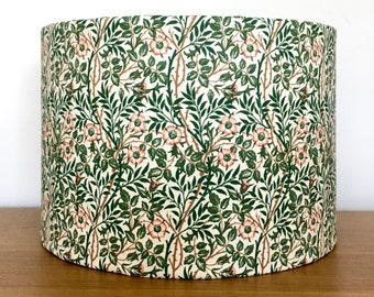 Sweet Briar William Morris Lampshade 40cm 30cm 25cm 20cm - Fabric drum ceiling pendant or table lamp various sizes green gold copper silver