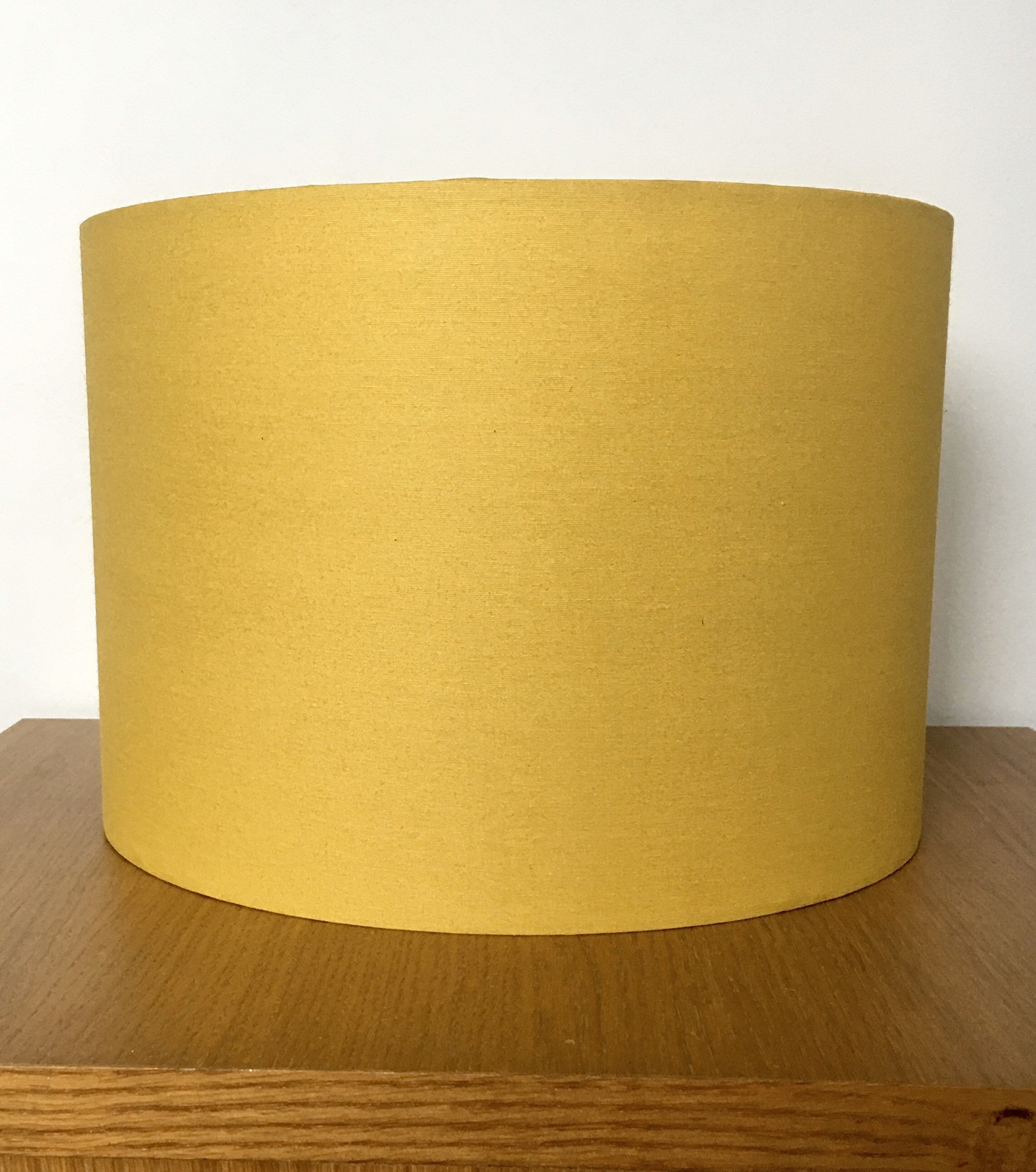 Handmade Mustard Yellow Fabric lampshade *6 Brushed Metallic Linings* Copper 