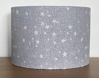 Light Grey White Stars Lampshade 15cm 