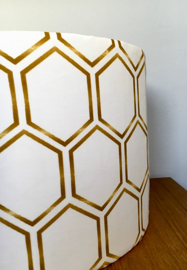 White Gold lampshade geometric pattern 40cm 30cm 25cm 20cm Etsy