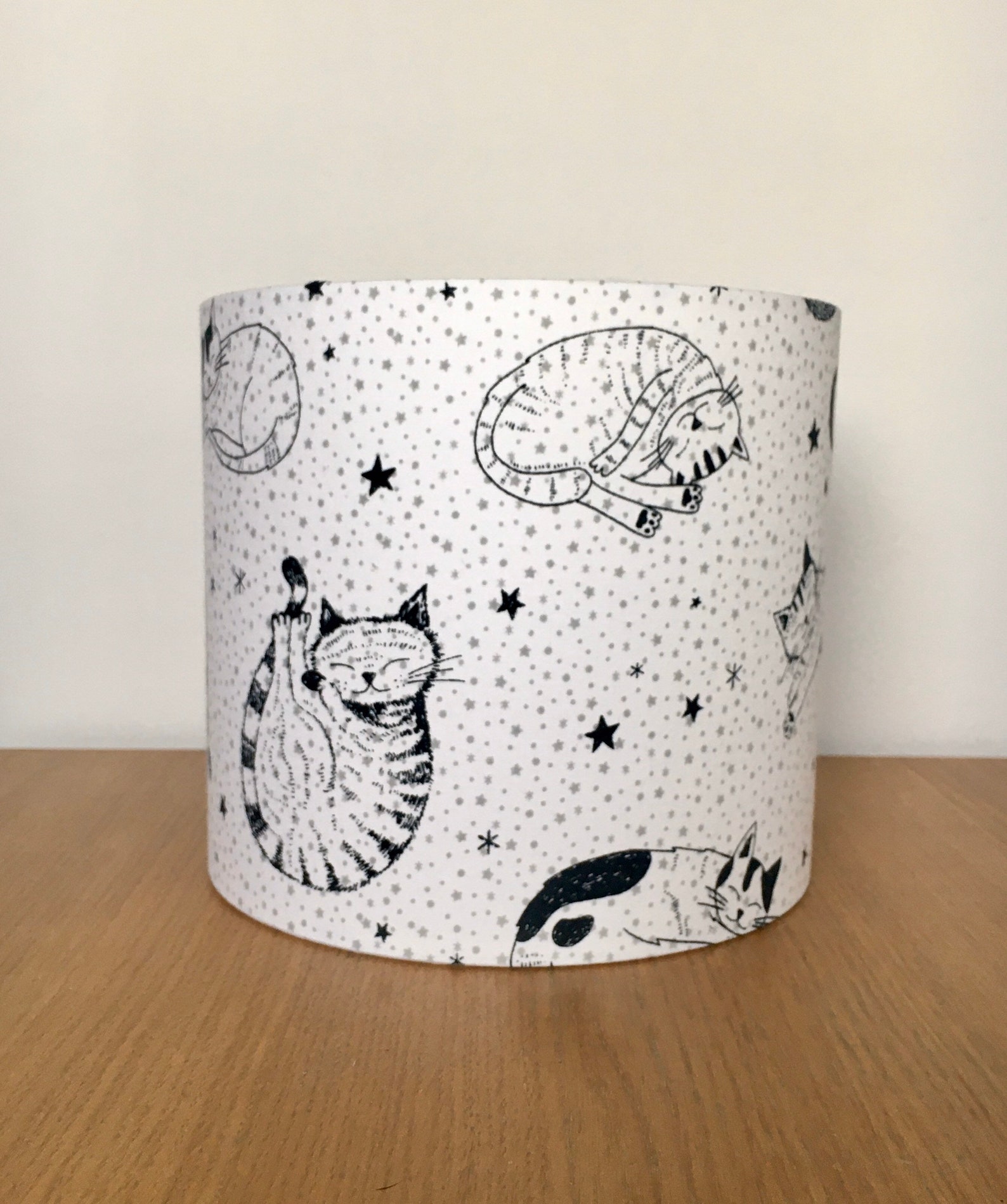 Cat Lampshade 40cm 30cm 25cm or 20cm Fabric Handmade Drum Etsy UK