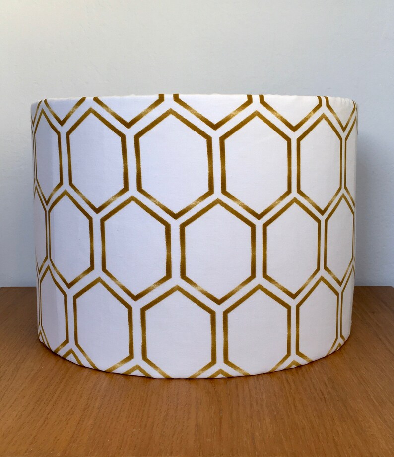 White Gold lampshade geometric pattern 40cm 30cm 25cm 20cm Etsy