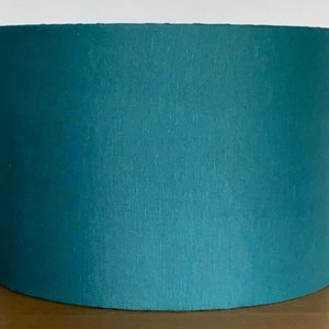 Teal green Fabric Handmade drum lampshade- ceiling pendant or table lamp 15cm 20cm 25cm 30cm 40cm Large small metallic gold turquoise copper