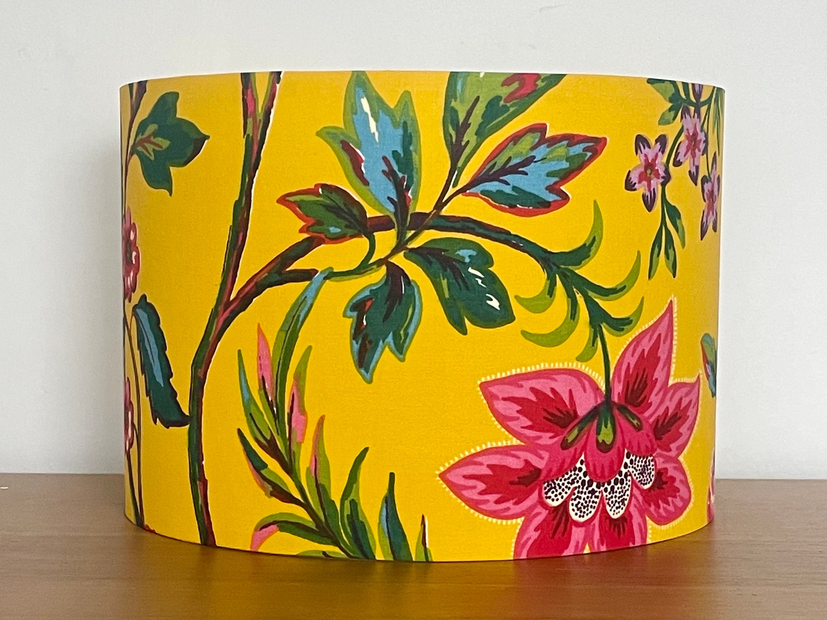 Yellow floral lampshade deals