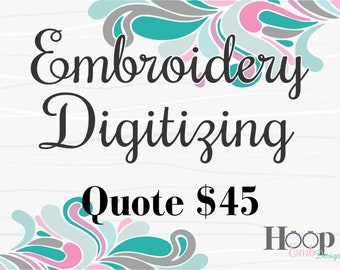Custom Embroidery Digitizing Service - Business Logos Pictures Artwork - Machine Embroidery Digitizing - Fast Reliable Service