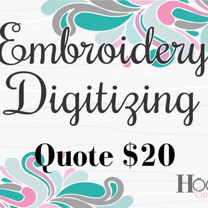 Custom Embroidery Digitizing, Business Logo Digitizing, Pet Portraits, Handwriting Digitizing