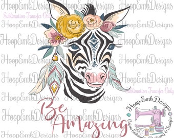 Ready to Press Sublimation Heat Transfer, Sublimation Printed Transfers for Shirts Mugs and Pillows, DIY Sublimation Designs, Zebra Clipart