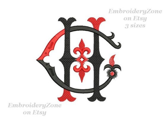 Doble Monograma De Boda C H Maquina Disenos De Bordado Ch Etsy