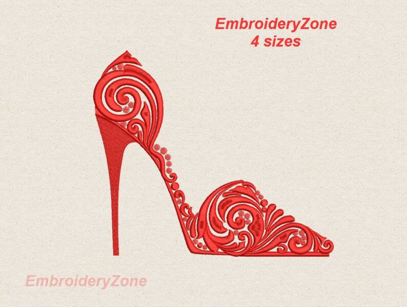 High heel shoe machine embroidery design shoes designs 4  etsy High heel shoe machine embroidery design shoes designs 4  etsy